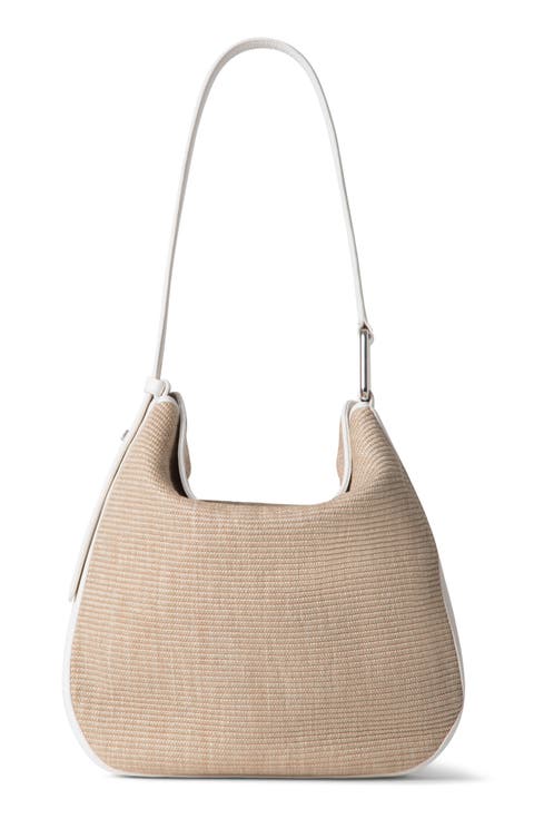 Medium Anna Raffia Hobo Bag