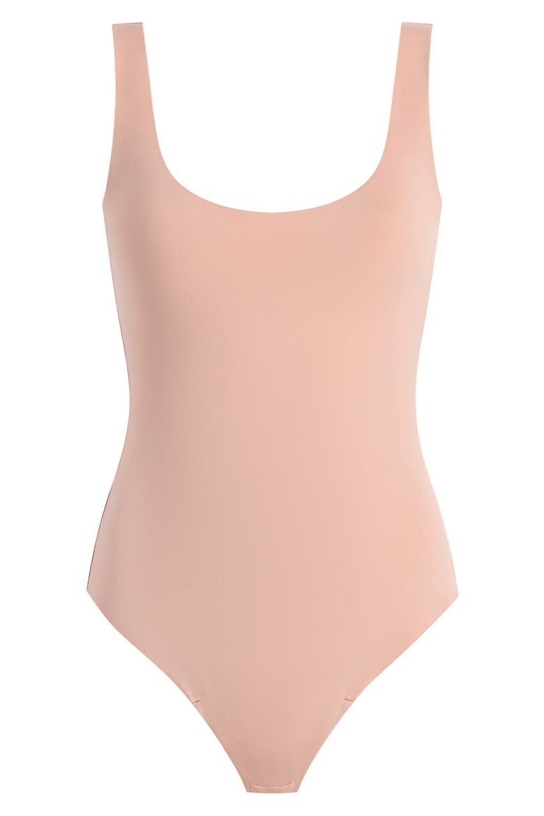 Neoprene Tank Bodysuit, Alternate, color, DESERT ROSE