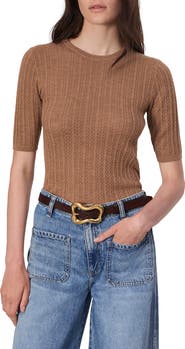 rag & bone Tina Short Sleeve Merino Wool Sweater