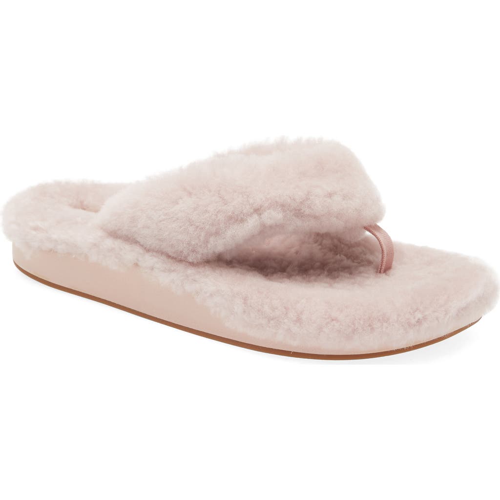 Olukai Kipea Heu Genuine Shearling Slide Sandal In Pink