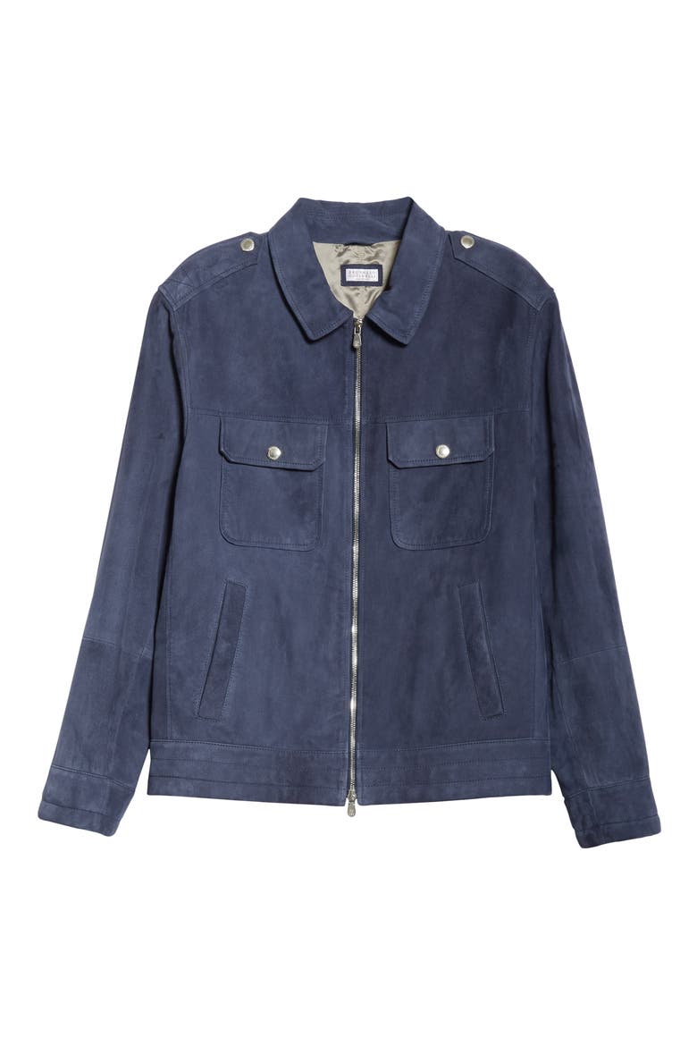 Suede Jacket, Alternate, color, BLUE