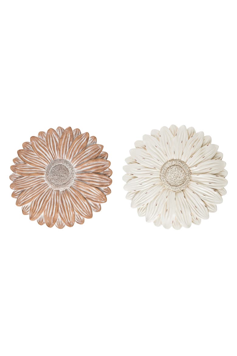 Resin Daisy Stepping Stone Set of 2 Spring Home Decor for Pathways and Gardens, Main, color, Multicolored