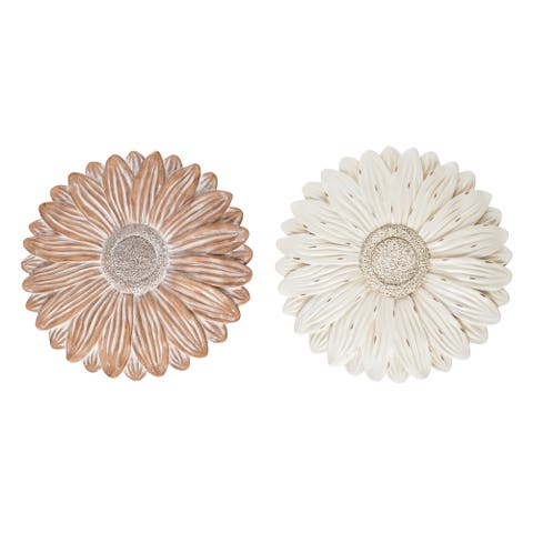 Resin Daisy Stepping Stone Set of 2 Spring Home Decor for Pathways and Gardens