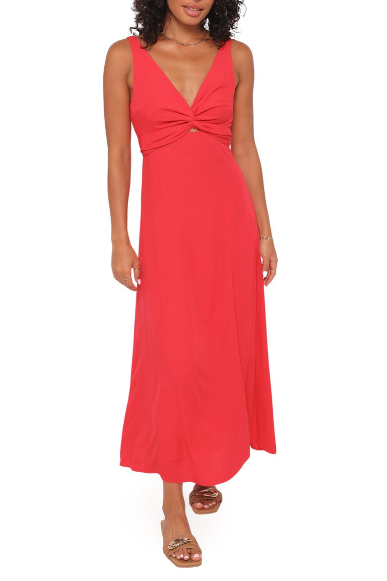 Archer Sleeveless Fit & Flare Midi Dress, Main, color, RED