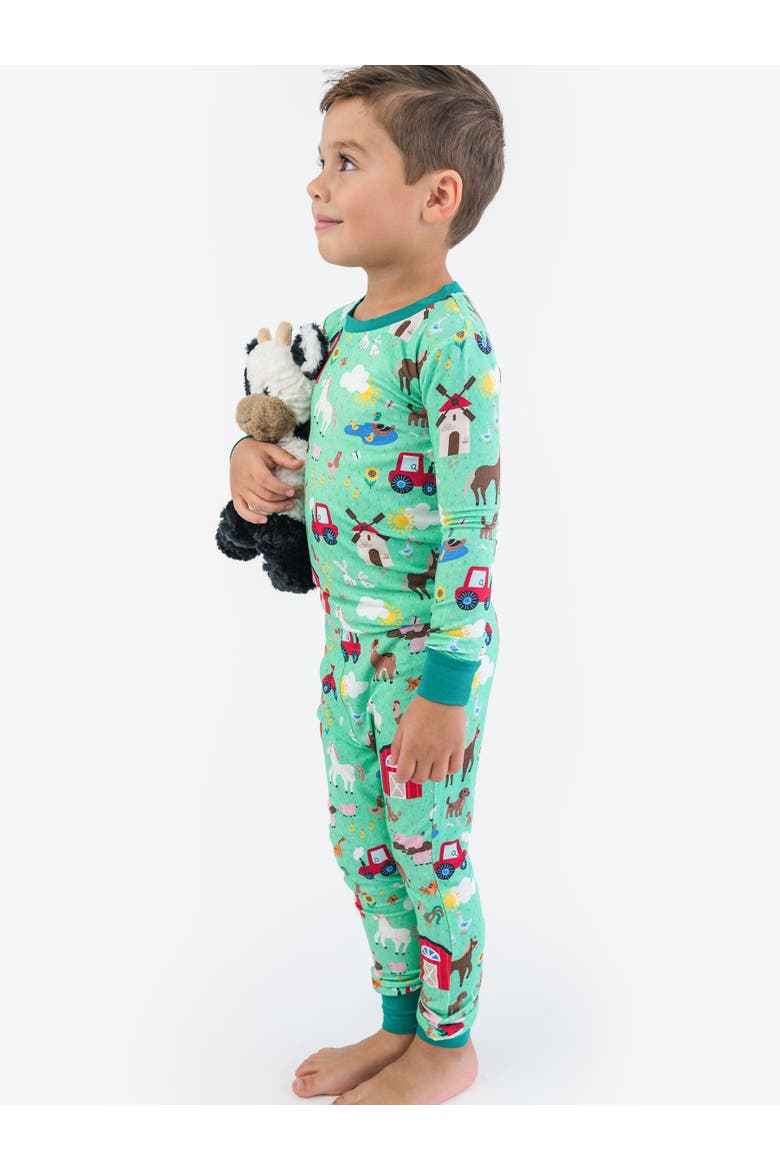 SoftSnooze Long Sleeve Pajama Set, Alternate, color, Farm Friends