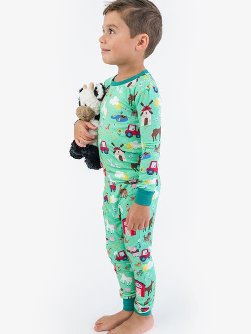Rufflebutts Softsnooze Long Sleeve Pajama Set In Green