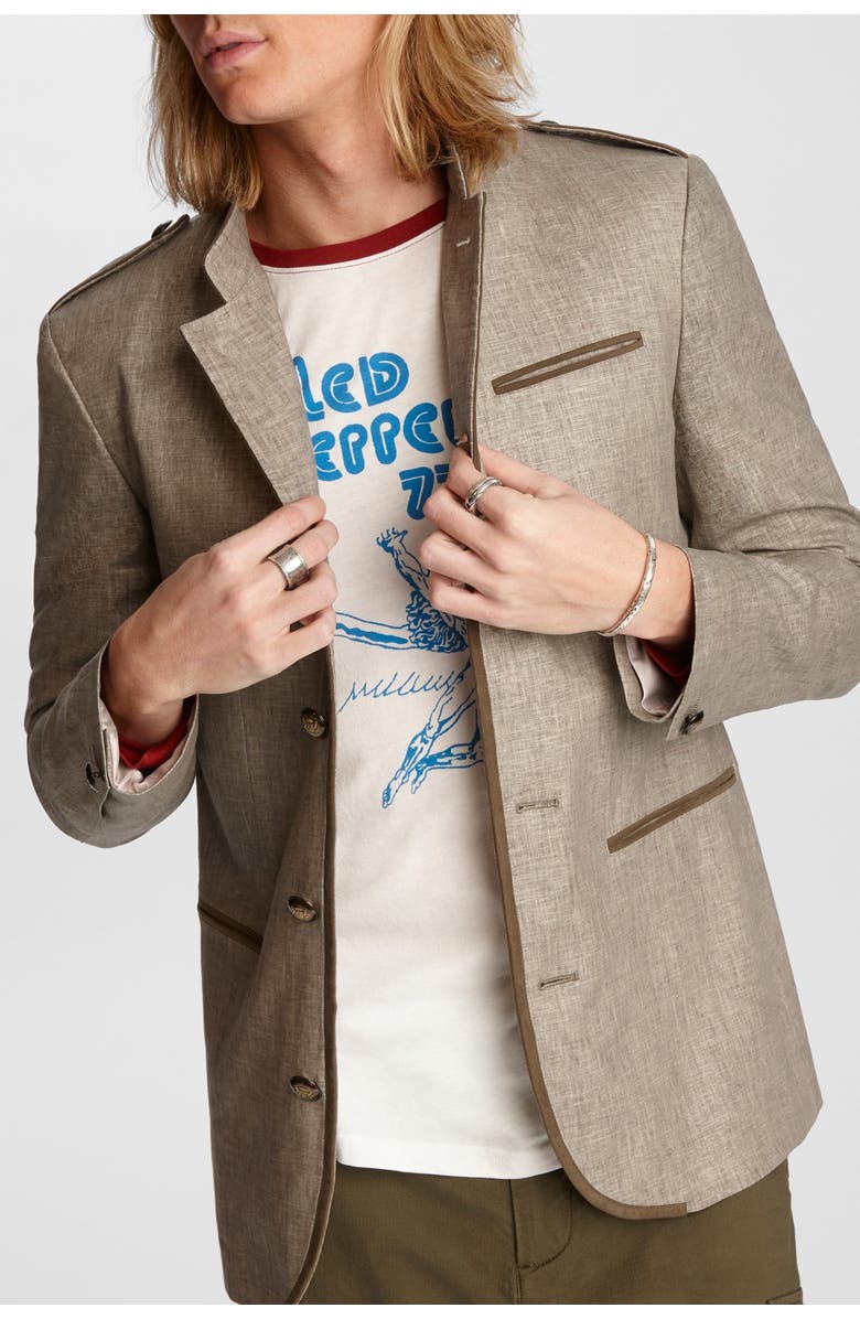 John Varvatos Max Linen Blend Officers Jacket, Alternate, color,