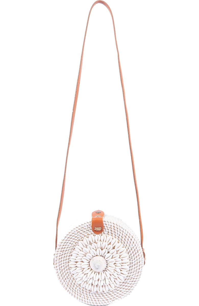 Jelavu Ata Kauri Rattan Canteen Crossbody Bag, Main, color, White
