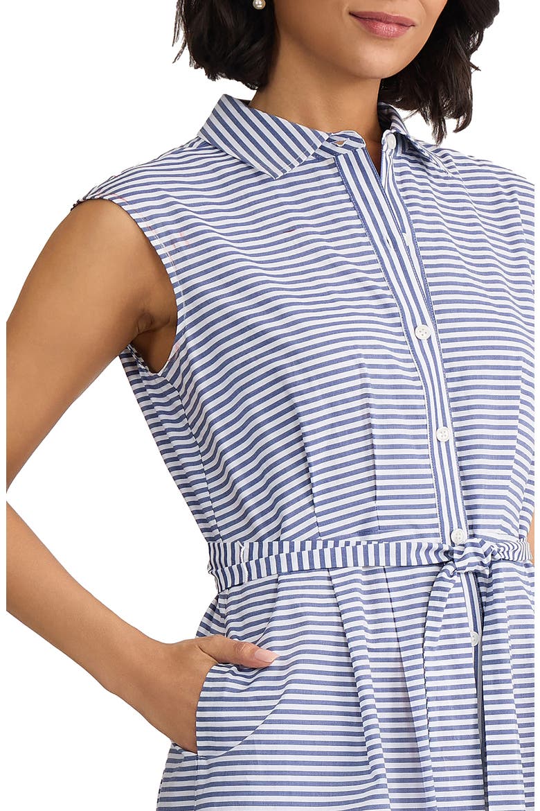 Summer Stripe Sleeveless Midi Shirtdress, Alternate, color, PACIFIC NAVY/ NATURAL WHITE
