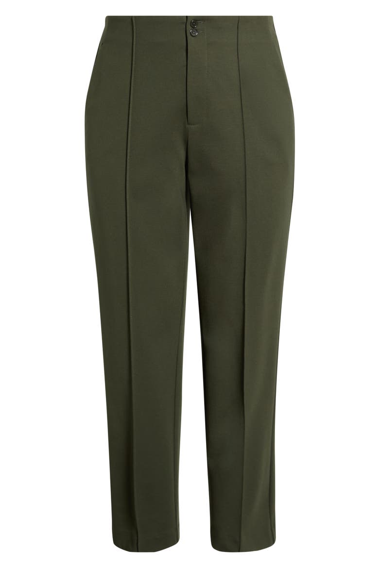 Pintuck Pleat Front Slim Leg Pants, Alternate, color, OLIVE BRANCH