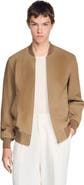 SANDRO Zip-up Split Leather Jacket