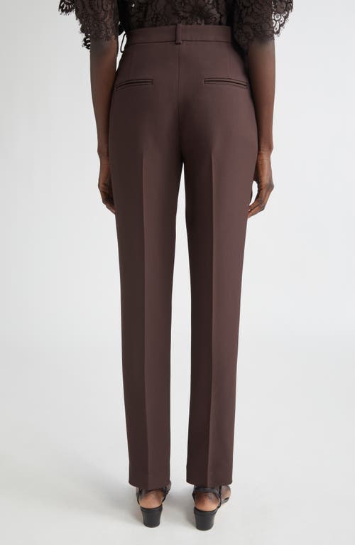 Michael Kors Samantha Double Crepe Sablé Slim-leg Pants In Brown