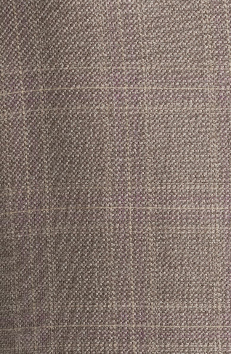 Emporio Armani Windowpane Check Wool & Silk Blend Sport Coat, Alternate, color, Solid Dark Beige