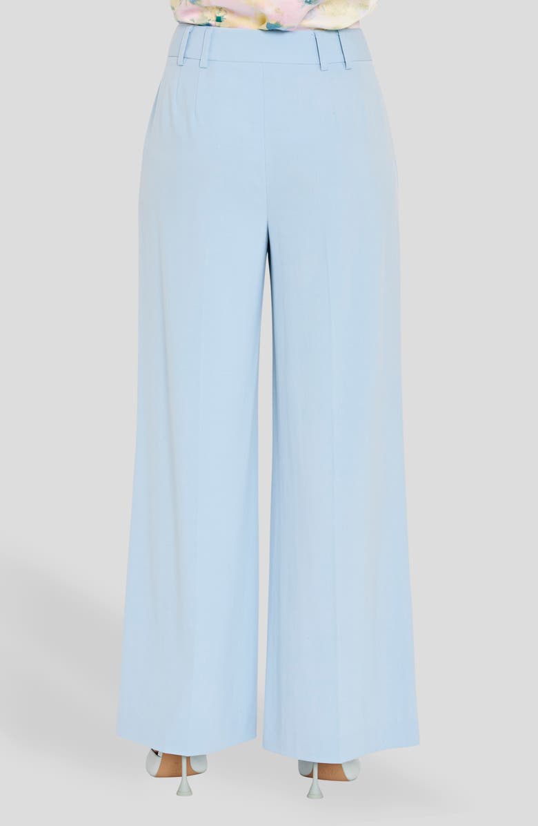 Tahari ASL Pleated Wide Leg Pants, Alternate, color, Ice Blue