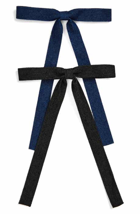 Tasha 2-Pack Skinny Denim Bow Barrettes