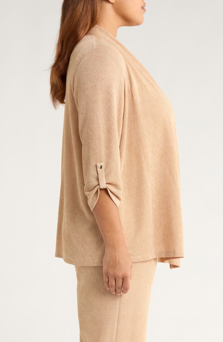 KASPER Cozy Three-Quarter Sleeve Cardigan, Alternate, color, Soft Sand