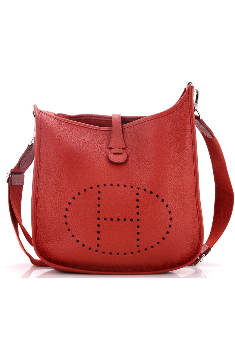 Pre-Owned Hermes Evelyne Bag Gen III Clemence PM, Main, color, Rouge H