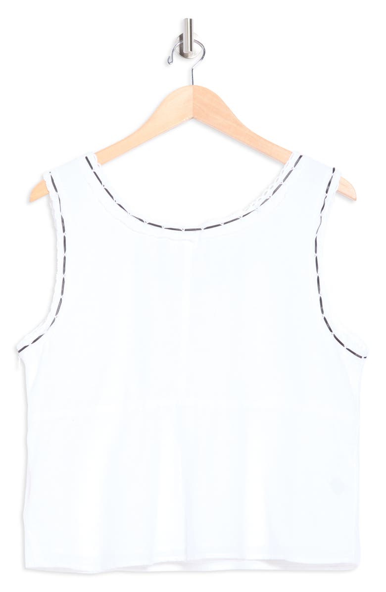 Lucky Brand Ribbon Lace Empire Top, Alternate, color, Bright White