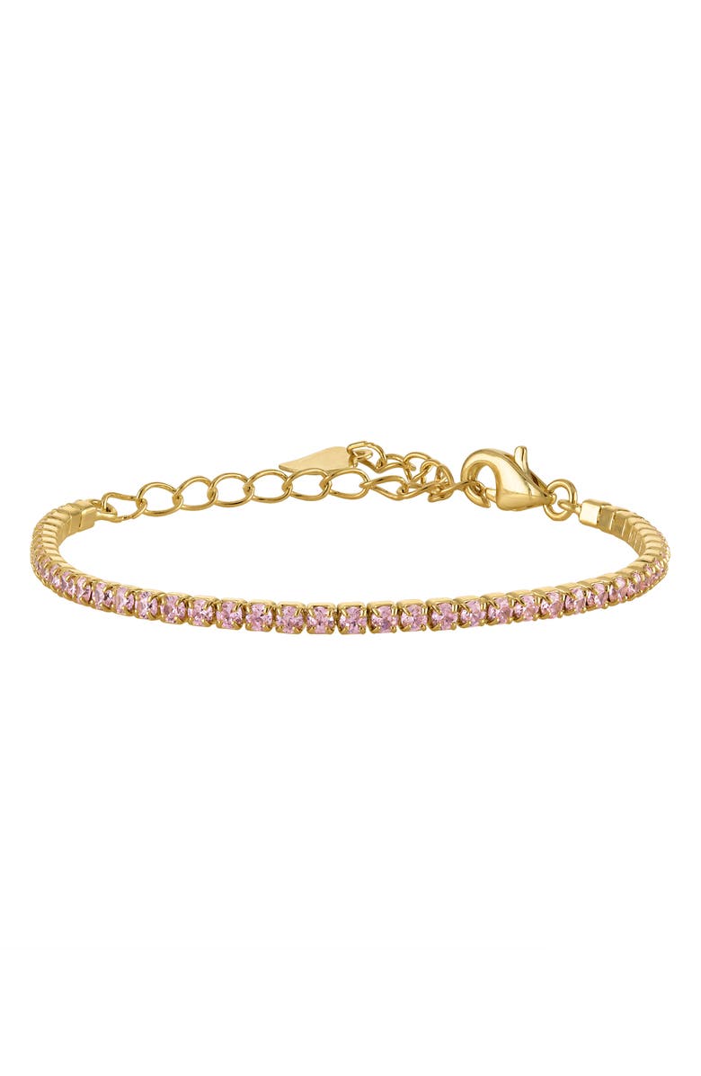 FZN Kids' Pink Cubic Zirconia Tennis Bracelet, Main, color, Yellow