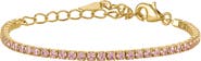 FZN Kids' Pink Cubic Zirconia Tennis Bracelet