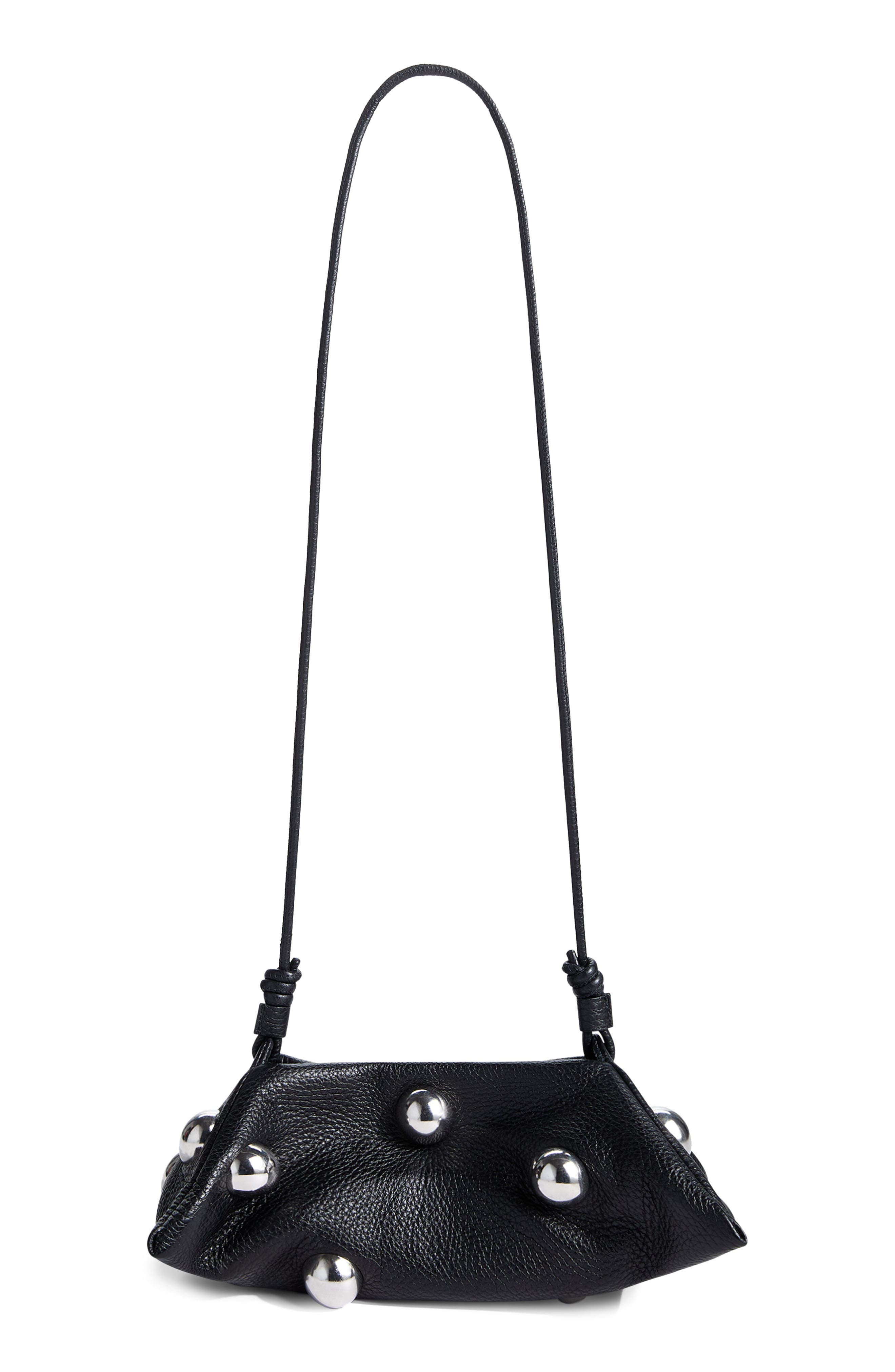 Altuzarra Mini Origami Studded Leather Crossbody Bag, Main, color, Black/ Silver