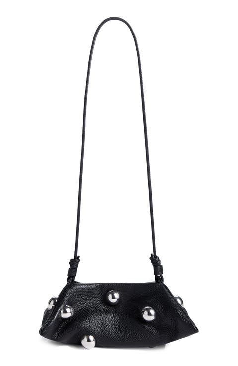 Mini Origami Studded Leather Crossbody Bag