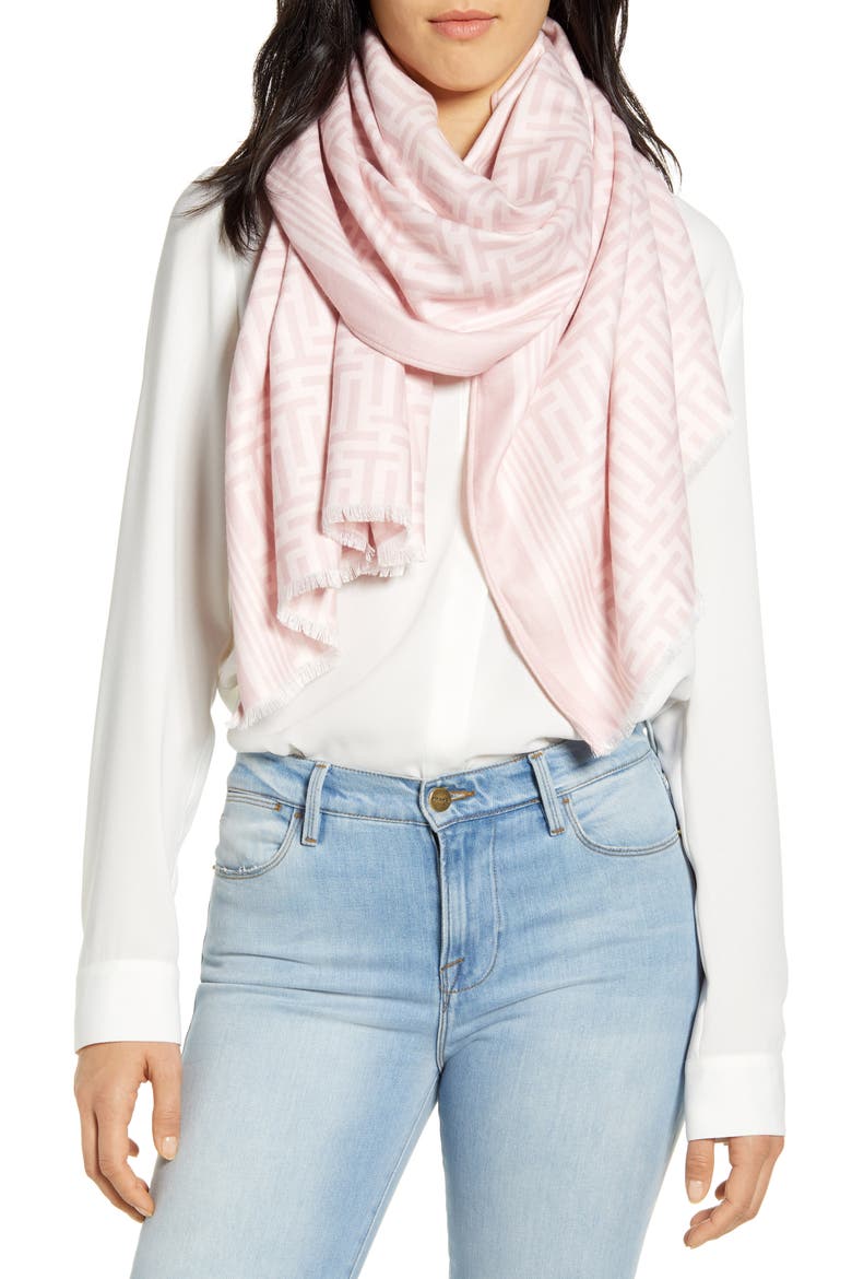 Tedete Logo Print Scarf, Main, color, DUSKY PINK