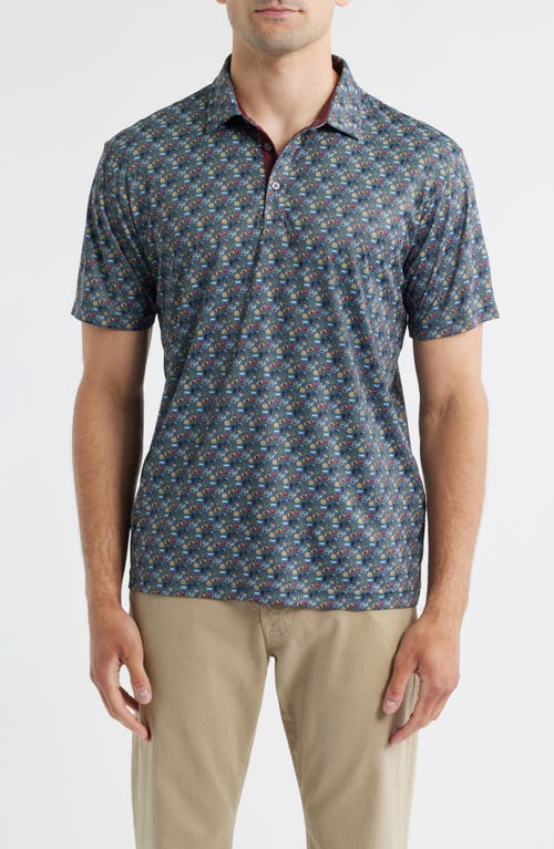 Swannies Joe Football Pattern Polo In Blue