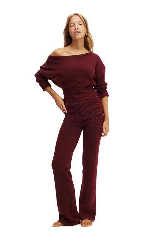 Cotton On Body Off The Shoulder Fluffy Knit Jumper In Red