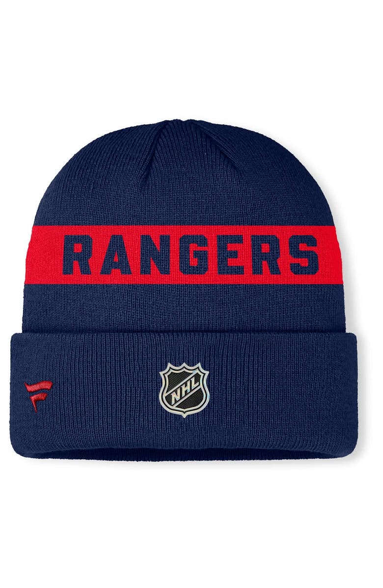 FANATICS Men's Fanatics Navy New York Rangers Authentic Pro Rink Cuffed Knit Hat, Alternate, color, Navy