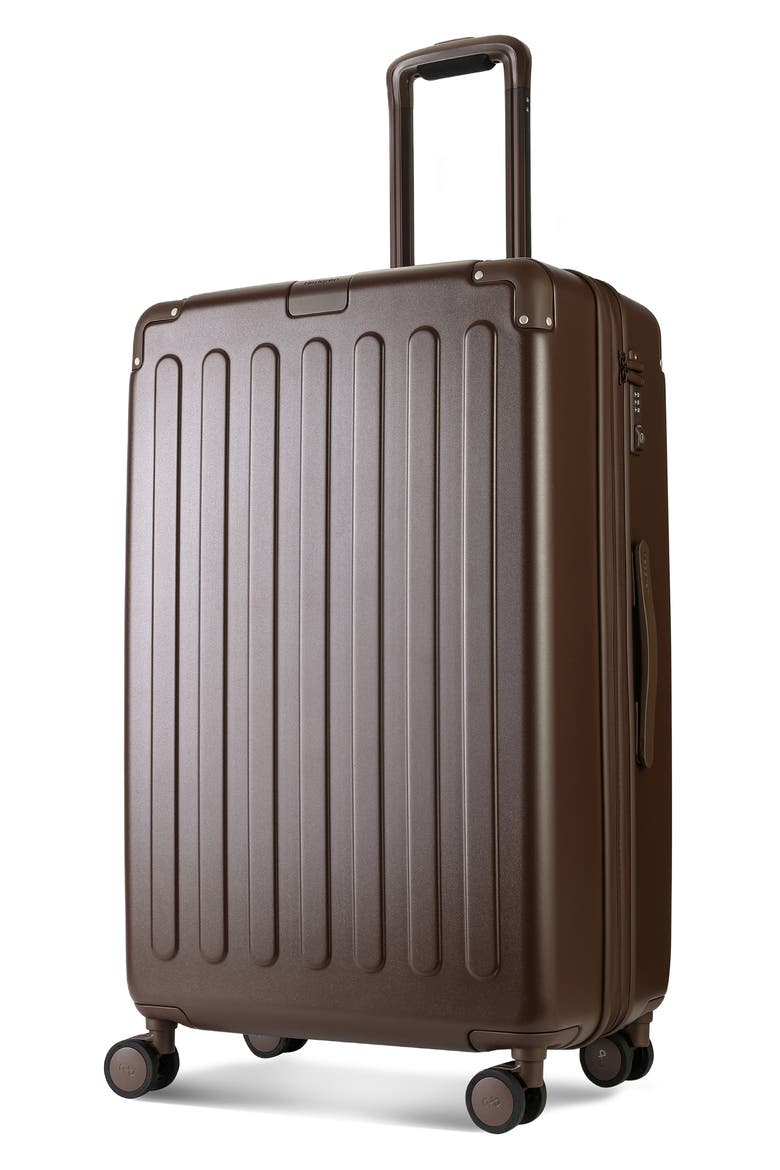 Nostos Matte Large Spinner Suitcase, Alternate, color, ESPRESSO