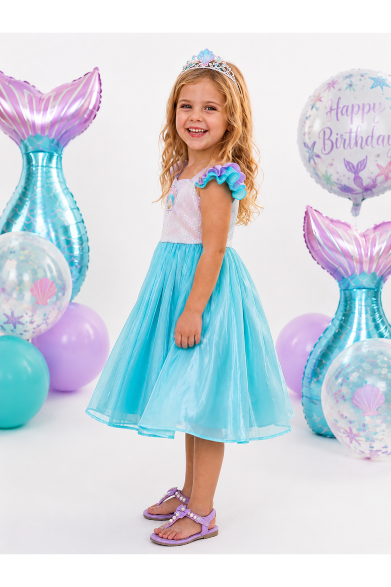 Mermaid Magic Party Dress, Alternate, color, Blue