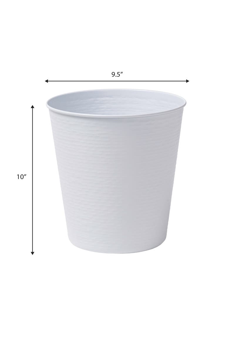 Remi Modern Classic Textured Steel 2-Gallon Wastebasket, Alternate, color, Matte White
