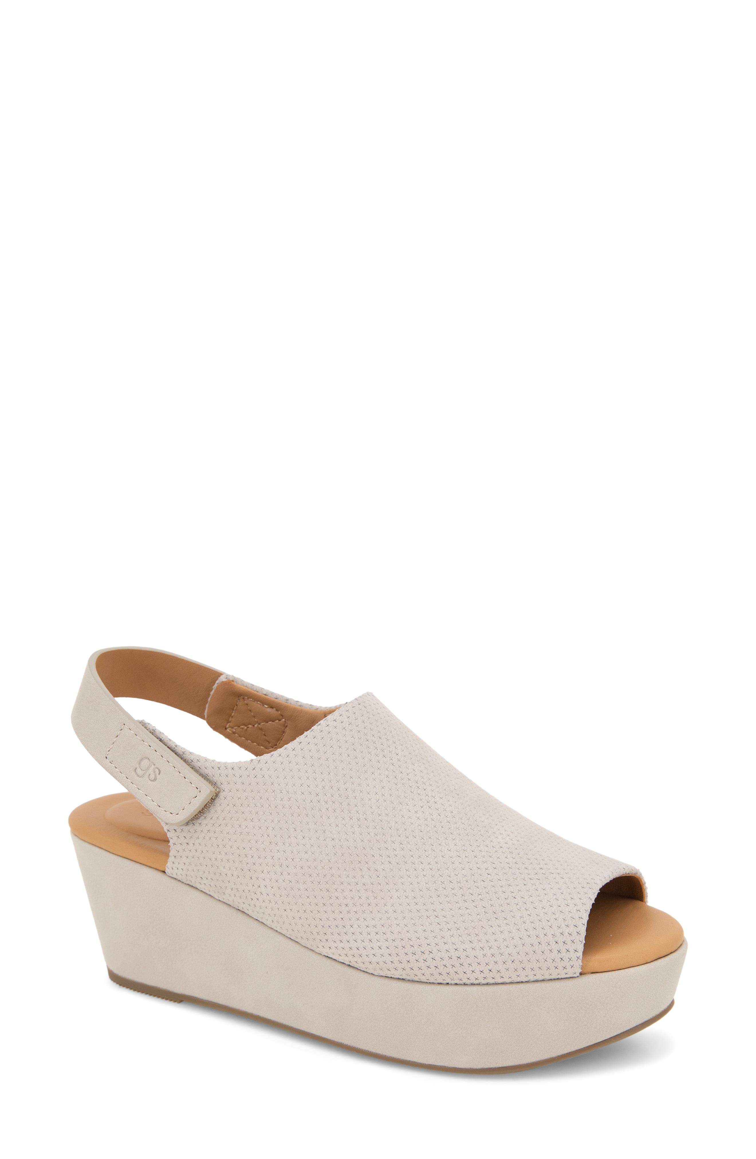 Gentle Souls Nyssina Platform Slingback Sandal, Main, color, Mushroom Nubuck