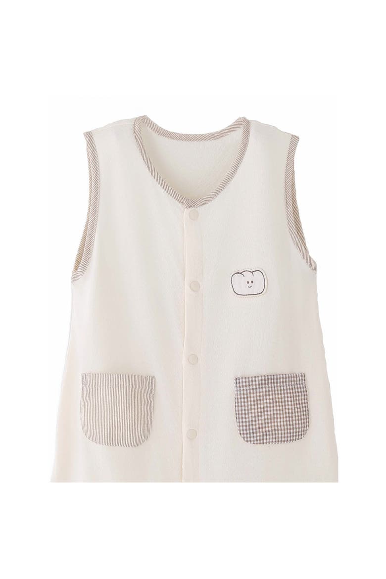 Bear Pocket Romper, Alternate, color, Ivory