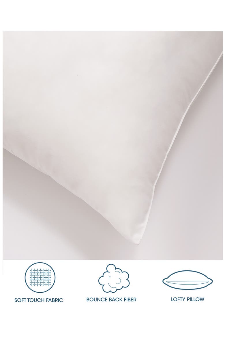 Big Lofty 2-Piece Overfilled Decorative Sham Pillow Set, Alternate, color, WHITE