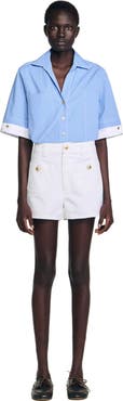SANDRO High waist denim shorts