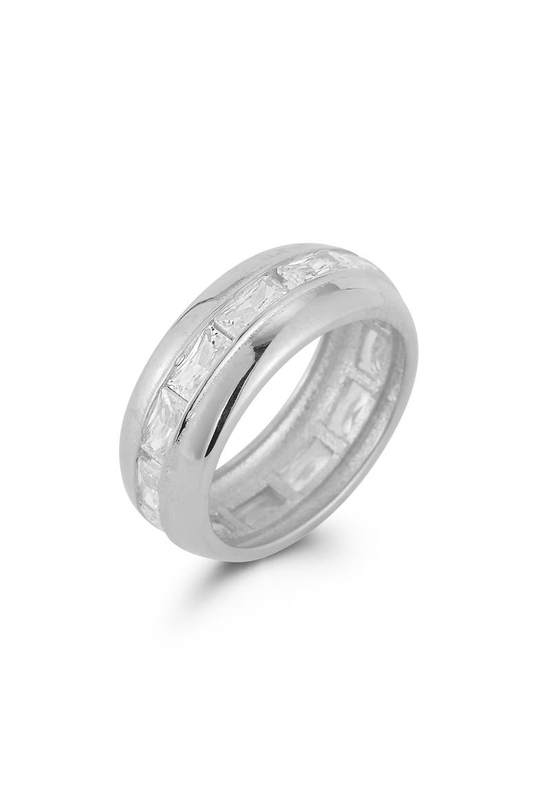 Cubic Zirconia Band Ring, Alternate, color, SILVER
