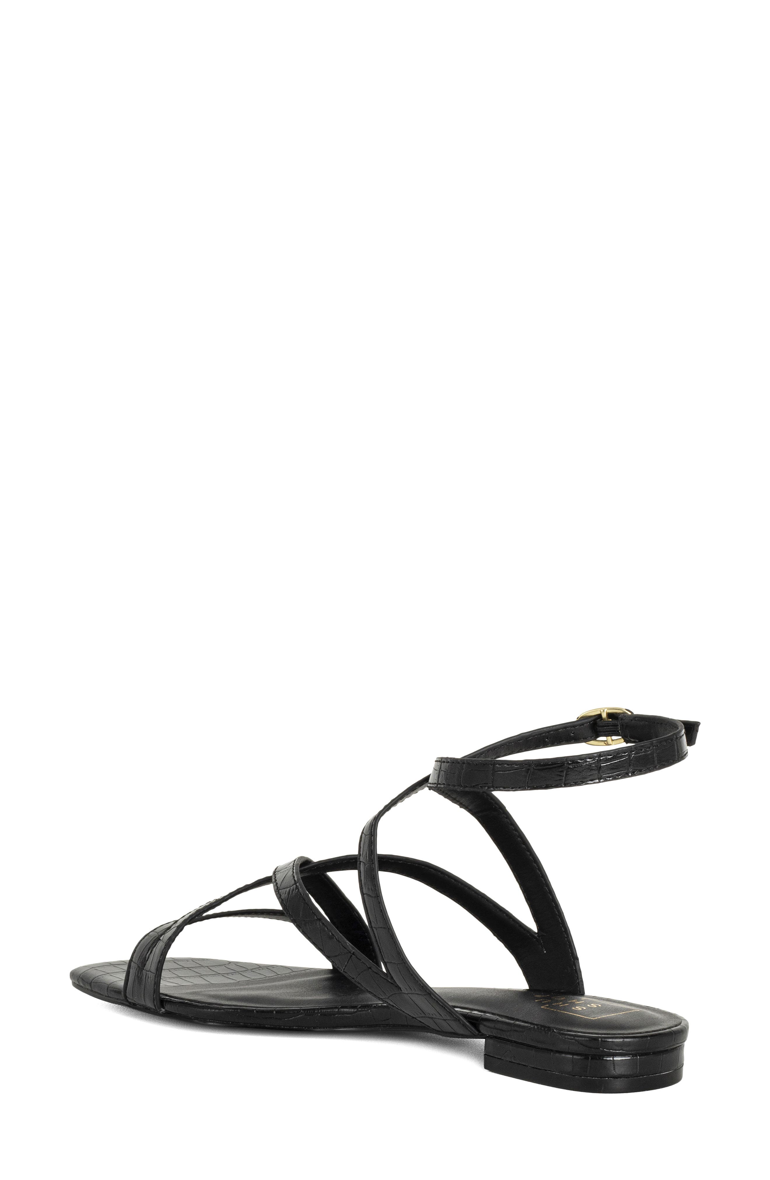 SHUSHOP Cecilia Ankle Strap Sandal, Alternate, color, Black Croco