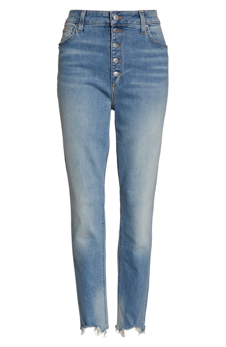 Joe's The Bella Chewed Hem Button Fly Ankle Skinny Jeans, Alternate, color,