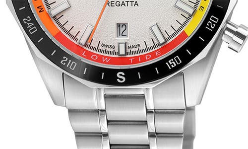 Gv2 Regatta Stainless Steel Swiss Quartz Bracelet Watch, 42mm In White/stainless Steel