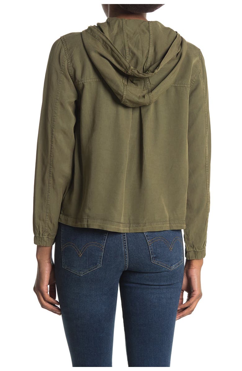 Sanctuary Hooded Snap Front Utility Jacket, Alternate, color,