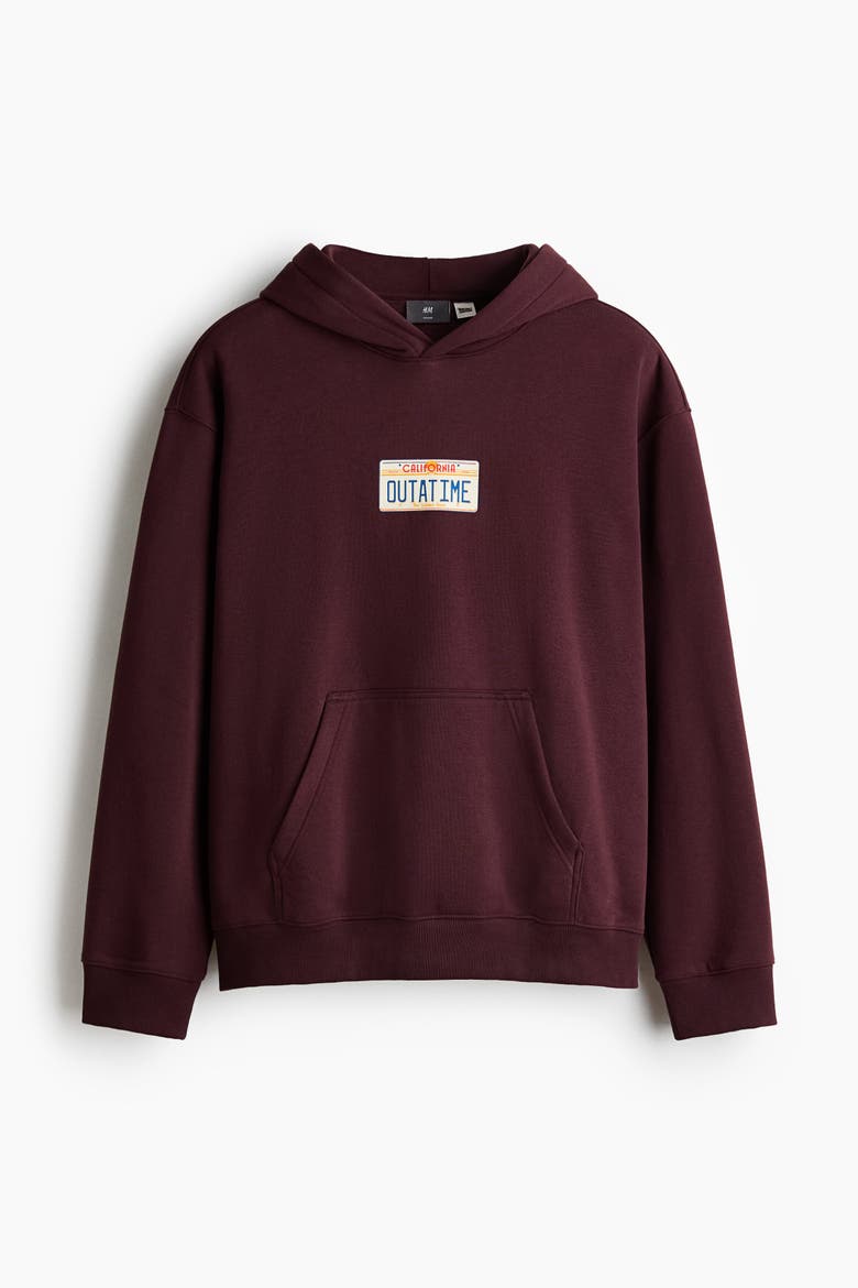 Loose Fit Hoodie, Alternate, color, Burgundy/California
