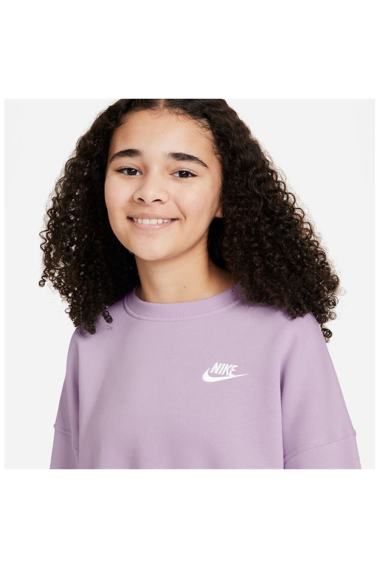 Kids' Sportswear Club Fleece Crewneck Sweatshirt, Alternate, color, DOLL/ WHITE