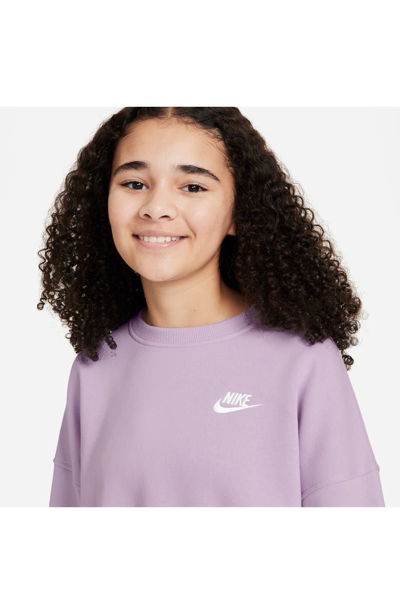 Nike Kids' Sportswear Club Fleece Crewneck Sweatshirt, Alternate, color, Doll/ White