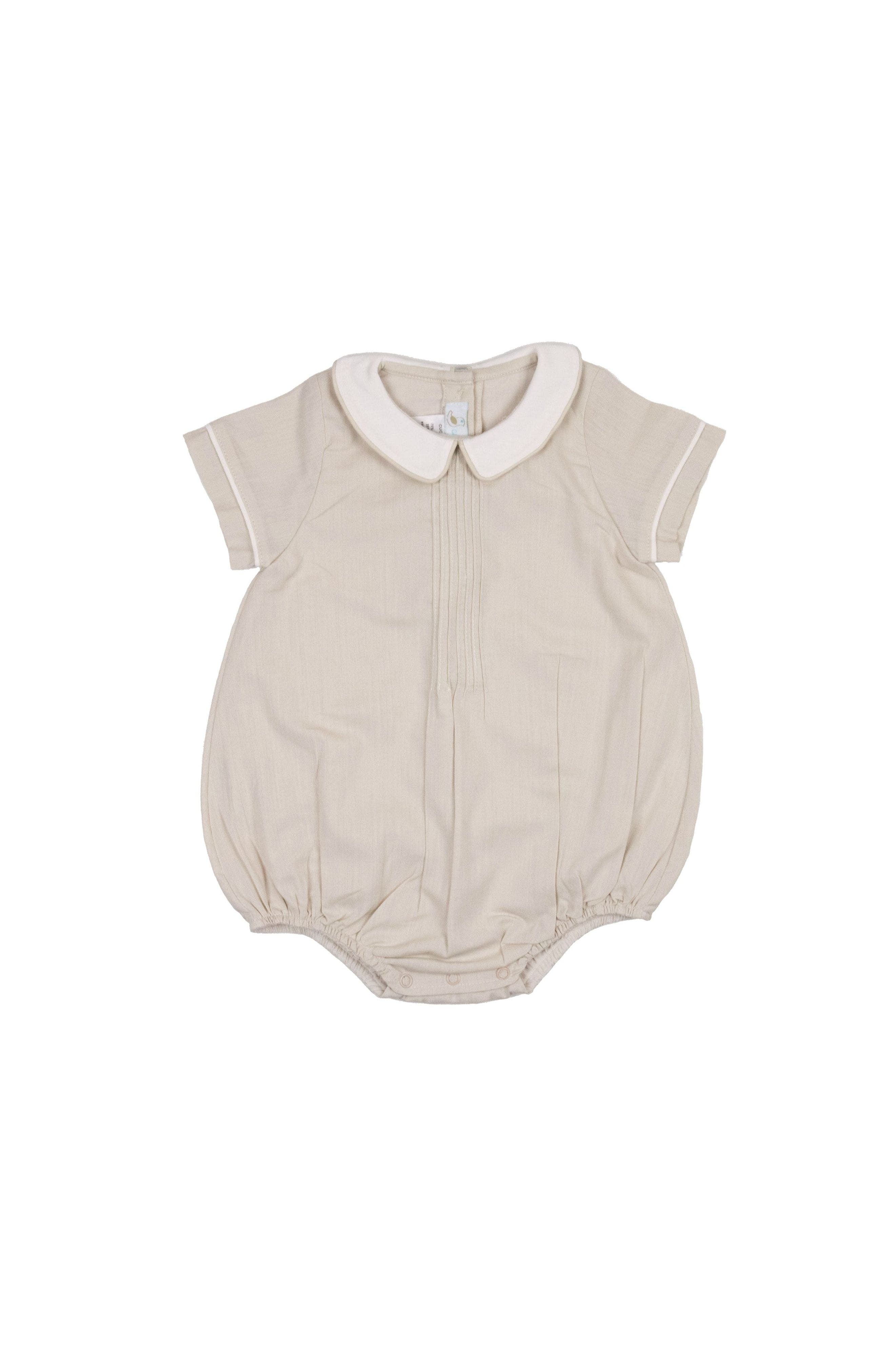 Cuclie Baby Baby Boy Linen Bubble with Pointed Collar | Nordstrom