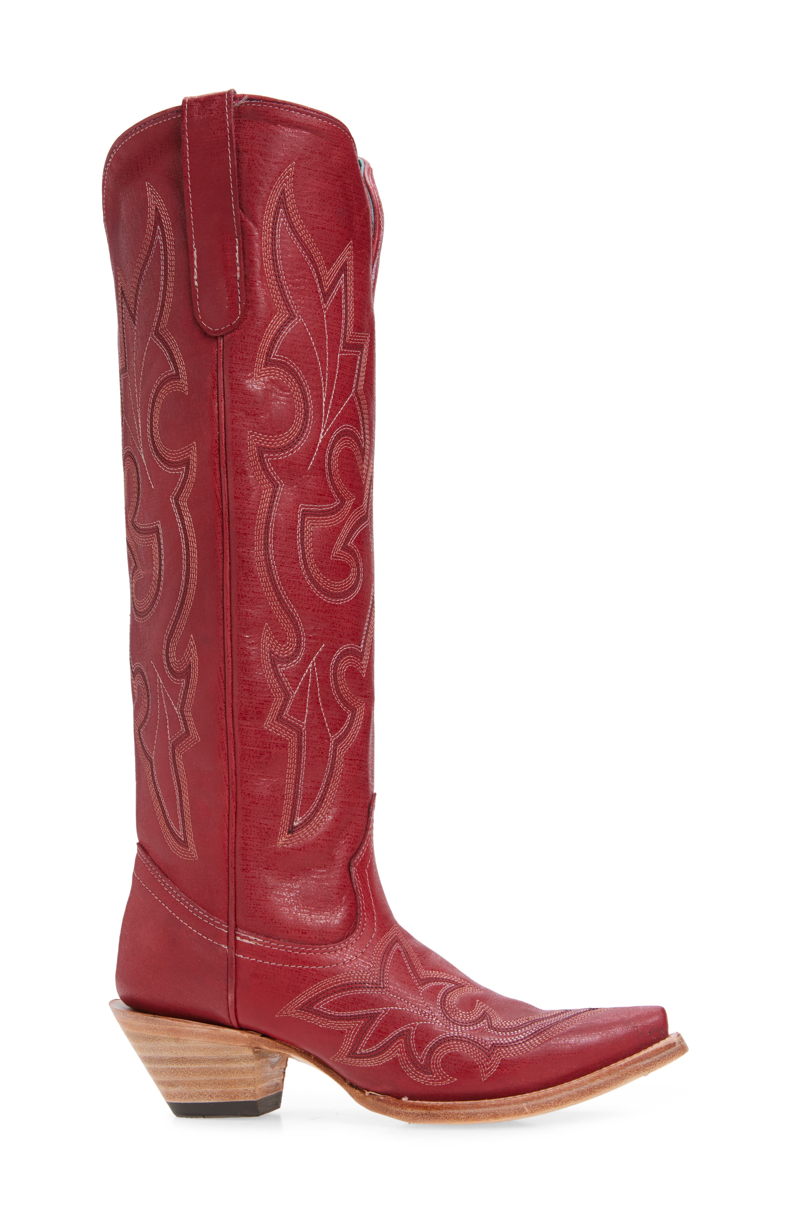CORRAL Knee High Western Boot, Alternate, color, Red
