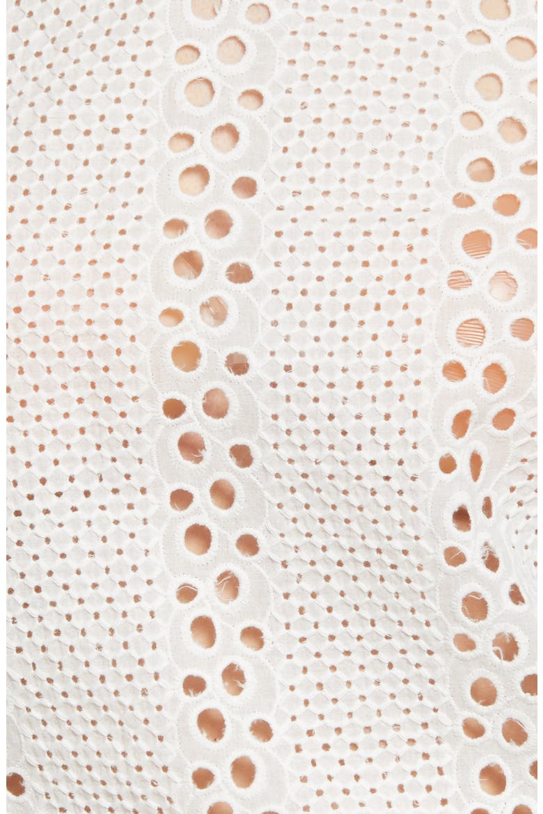 Broderie Knit Long Sleeve Top, Alternate, color, WHITE