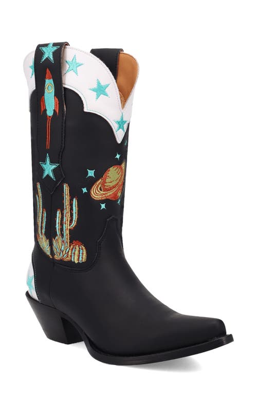 Dingo Space Cowgirl Embroidered Western Boot In Black