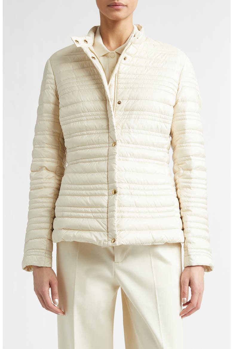 Cataire Stripe Quilted Down Puffer Jacket, Main, color, NEUTRAL